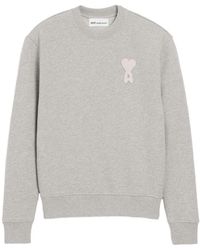 Ami Paris - Crew Neck Logo-Patch Sweatshirt - Lyst