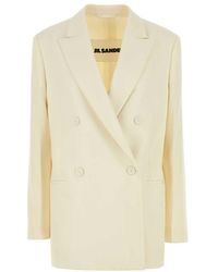 Jil Sander - Cream Wool Blazer - Lyst