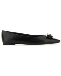 Ferragamo - Zea Leather Ballerina Flat - Lyst