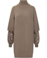 Brunello Cucinelli - Cashmere Sweater Mini Dress - Lyst