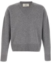 Ami Paris - Puff Logo Patch Sweater - Lyst