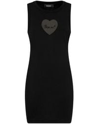DSquared² - Heart Logo Embellished Dress - Lyst