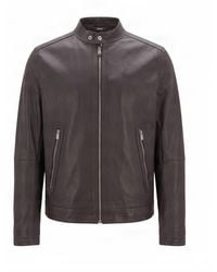 BOSS - Solid Band Collar Jacket - Lyst