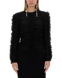 Magda Butrym - Textured Round Neck Top - Lyst