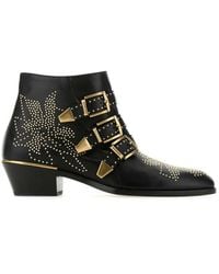 Chloé - Boots Susanna Nappa Leather Black Rivets Gold - Lyst