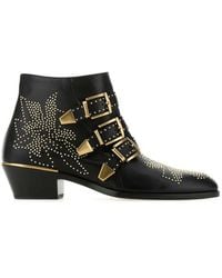 Chloé - Boots Susanna Nappa Leather Black Rivets Gold - Lyst