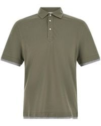 Brunello Cucinelli - Solid Shirt Collar Polo - Lyst
