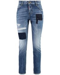 DSquared² - Light Mid Rise Ripped Jeans - Lyst