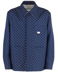 Gucci - Cotton Overshirt With Gg Motif Shirt - Lyst