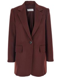 Max Mara - Solid Notched Lapel Blazer - Lyst