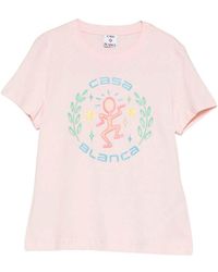 CASABLANCA - Crew Neck Graphic Logo Print T-Shirt - Lyst