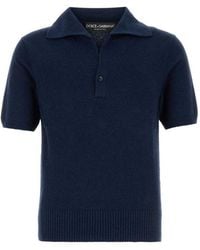 Dolce & Gabbana - Solid Shirt Collar Polo - Lyst