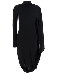 Stella McCartney - Mock Collar Midi Dress - Lyst