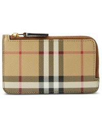 Burberry - Check Zip Card Case - Lyst