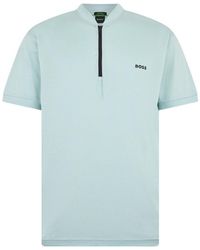 BOSS - Band Collar T-Shirt - Lyst