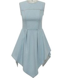 MSGM - Solid Round Neck Mini Dress - Lyst