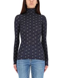 Tory Burch - Printed Mock Collar Sweater - Lyst