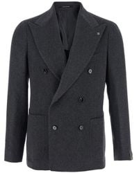 Tagliatore - Double-Breasted Jacket With Peak Revers - Lyst