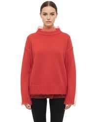 MSGM - Knitted Mock Collar Sweater - Lyst