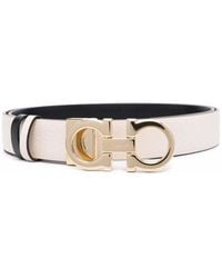 Ferragamo - Hammered Leather Reversible Gancini Belt Accessories - Lyst