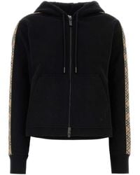 Burberry - Checks Hood Sweatshirt - Lyst