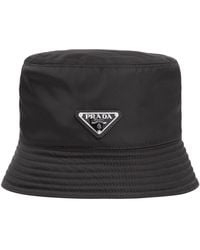 Prada - Sleek Bucket Hat With Tonal Visor - Lyst