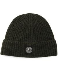 Stone Island - Logo Knitted Beanie Cap - Lyst