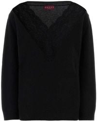 Gucci - Lace V Neck Sweater - Lyst