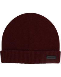 Emporio Armani - Burgundy Beanie Cap - Lyst