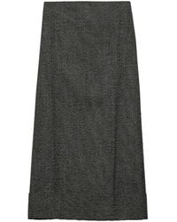 Prada - Wool Long Skirt - Lyst