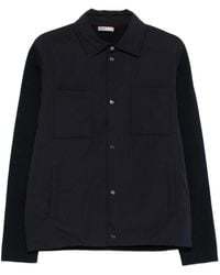 Herno - Buttoned Jacket With Knitted Sleeves - Lyst