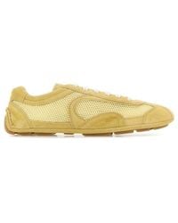 Prada - Suede And Mesh Montecarlo Sneakers - Lyst