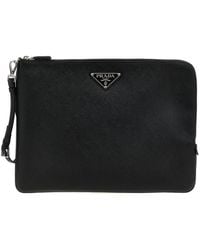 Prada - Solid Logo Wallet - Lyst