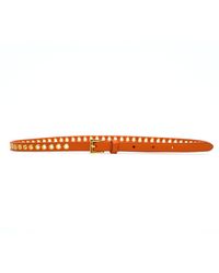 Prada - Skinny Eyelet Embellished Belt - Lyst