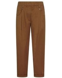 Brunello Cucinelli - Tapered Flat Front Pants - Lyst