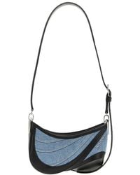 Mugler - Denim Spiral Curve 01 Small Shoulder Bag - Lyst