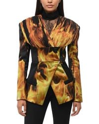 Balmain - Printed V Neck Blazer - Lyst