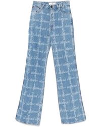 Vivienne Westwood - Wide-Leg Jeans With All-Over Logo Print And Concealed Fastening - Lyst