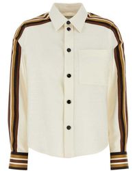Bottega Veneta - Ivory Viscose Blend Shirt - Lyst