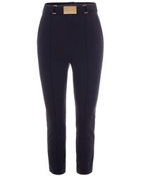 Elisabetta Franchi - Slim Flat Front Pants - Lyst