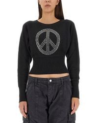 Moschino - Embellished Round Neck Sweater - Lyst