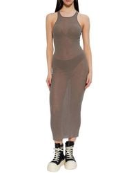 Rick Owens - Round Neck Midi Dress - Lyst