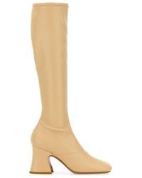 Chloé - Cream Synthetic Leather Janis Boots - Lyst