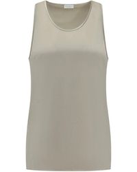 Brunello Cucinelli - Solid Scoop Neck Top - Lyst