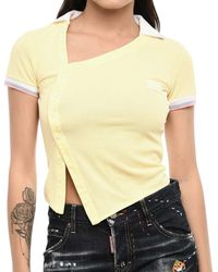 DSquared² - Logo Shirt Collar Top - Lyst