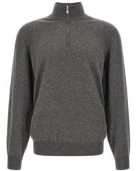 Brunello Cucinelli - Solid Mock Collar Sweater - Lyst