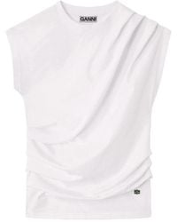 Ganni - Solid Crew Neck T-Shirt - Lyst