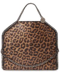 Stella McCartney - Borsa Tote "Falabella" Pieghevole Motivo Leopardo - Lyst