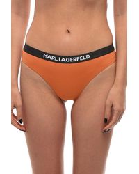 KARL LAGERFELD - Logo Bikini Bottom Swimwear - Lyst