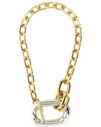Rabanne - Golden Xl Link Necklace - Lyst